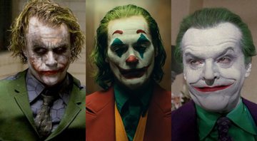 Heath Ledger, Joaquin Phoenix e Jack Nicholson como Coringa (Foto: Reprodução)