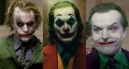 Heath Ledger, Joaquin Phoenix e Jack Nicholson como Coringa (Foto: Reprodução)