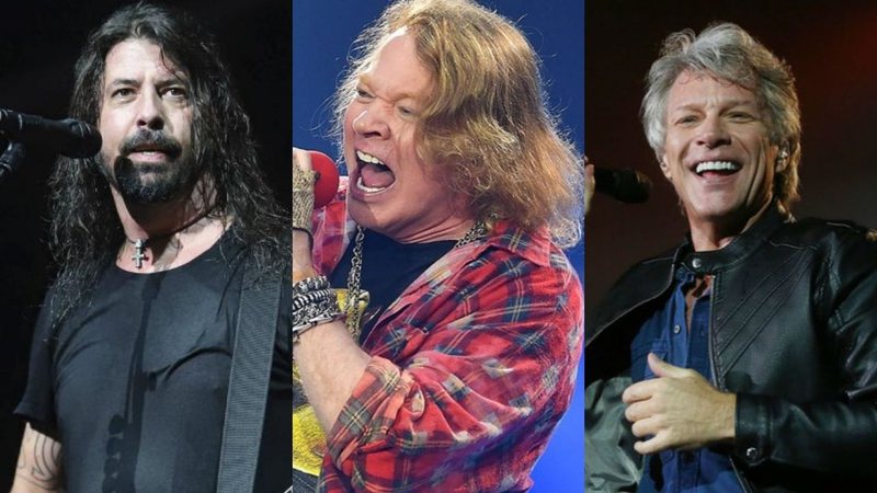 Dave Grohl (Foto: Greg Allen/AP) | Axl Rose (Foto:Mark Allan/AP) | Jon Bon Jovi (Foto: Ricardo Matsukawa/ Mercury Concerts)