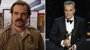 David Harbour como Jim Hopper (Foto: Reprodução / Netflix) e Daniel Day-Lewis (Foto: AP)