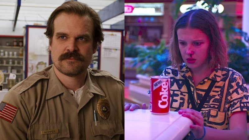 David Harbour (Foto: Reprodução Netflix) e Millie Bobby Brown em Stranger Things (Foto: Reprodução)