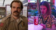 David Harbour (Foto: Reprodução Netflix) e Millie Bobby Brown em Stranger Things (Foto: Reprodução)