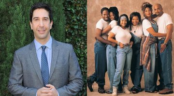 David Schwimmer e elenco de Living Single (Foto 1: Jordan Strauss/AP | Foto 2: Reprodução)