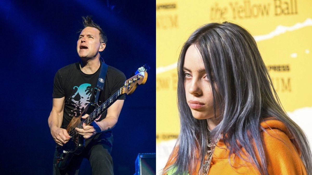 Mark Hoppus (Foto: Amy Harris / Invision AP) e Billie Eilish (Foto:Joe Russo / Sipa USA/ AP Images)