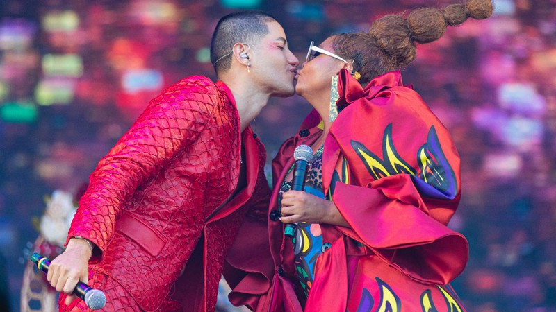 Jaloo e Gaby Amarantos no show Pará Pop no Rock in Rio 2019 (Foto: Diego Padilha/I Hate Flash)