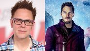 Diretor James Gunn (Foto: Christopher Polk/Getty Images) e Chris Pratt como Senhor das Estrelas em Guardiões da Galáxia (Foto: Reprodução/Marvel)