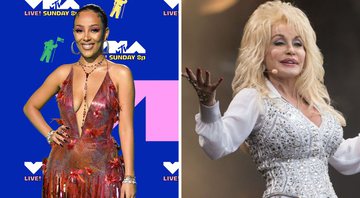 Doja Cat (Foto: Frazer Harrison / Equipe) e Dolly Parton (Foto: Getty Images)