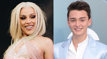 Doja Cat (foto: Rich Fury/Getty Images)  e Noah Schnapp (Foto: Leon Bennett/Getty Images)