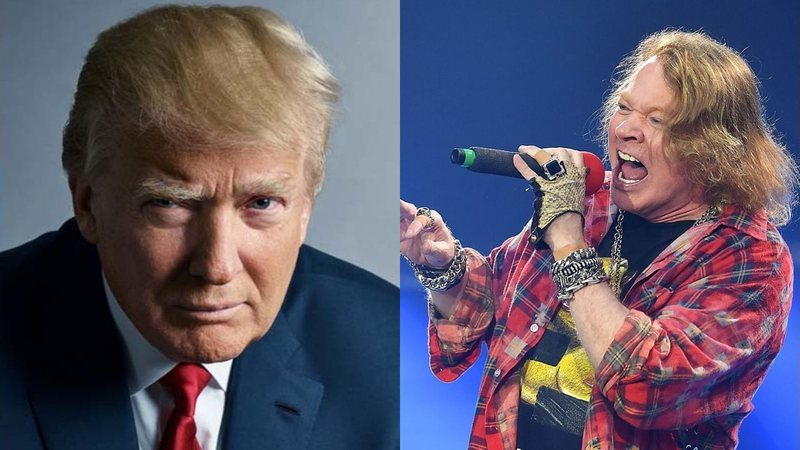 Donald Trump e Axl Rose (Foto 1: Mark Seliger | Foto 2: Mark Allan/AP)