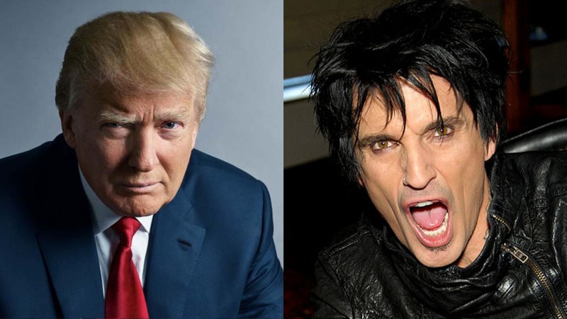 Donald Trump e Tommy Lee (Foto 1: Mark Seliger e Foto 2: CC-BY Glenn Francis)