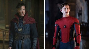 Benedict Cumberbatch em Doutor Estranho (foto: Reprodução/ Marvel) e Tom Holland em Homem-Aranha: Longe de Casa (Foto: Reprodução/Disney)