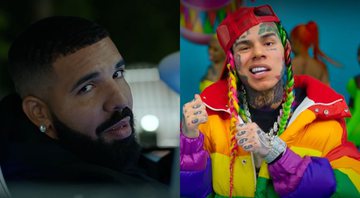 Drake e 6IX9INE (Fotos: Reprodução / Youtube)