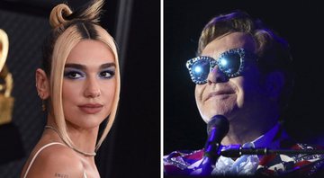 Dua Lipa (Foto: Jordan Strauss/Invision/AP) e Elton John (Foto: Matt Sayles/Invision for Black Ink/AP Images)