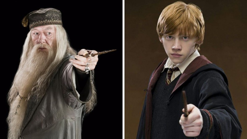 Dumbledore e Rony (Fotos: Divulgação / Warner Bros)