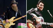 Dusty Hill, do ZZ Top (Foto: Ian Gavan/Equipe) e Elvis Presley (Foto: NBC)