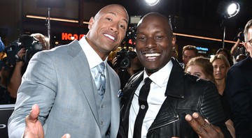 Dwayne Johnson e Tyrese Gibson na estreia de Velozes e Furiosos 7, em 2015 (Foto:John Shearer/Invision/AP)