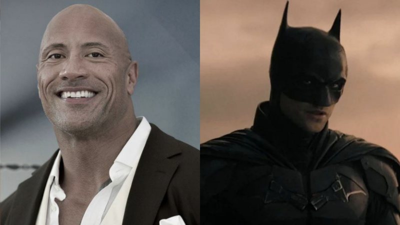 Dwayne "The Rock" Johnson (Foto: Richard Shotwell/Invision/AP) e Robert Pattinson como Batman (Foto: Reprodução / Warner)