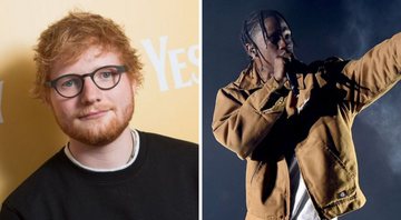 Ed Sheeran (Foto: Jeff Spicer / Getty Images) e Travis Scott (Foto: Kevin Winter / Getty Images)