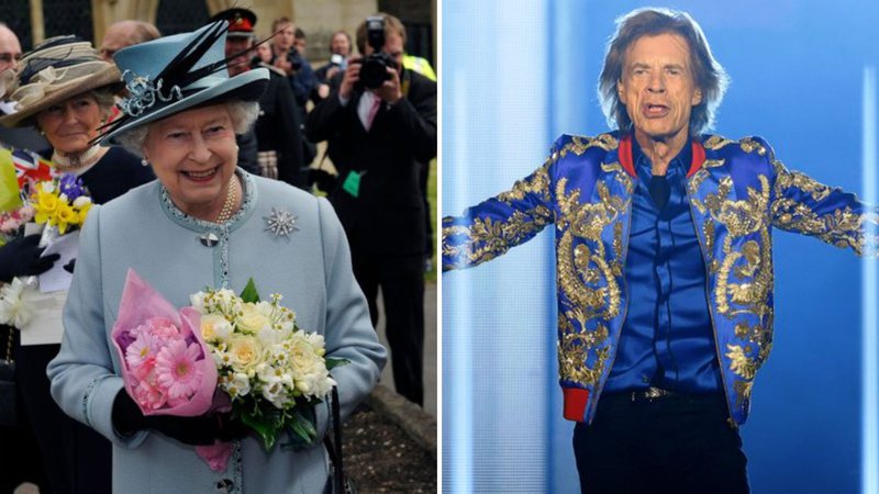 Rainha Elizabeth II (Foto: David Rose - WPA Pool/Getty Images) e Mick Jagger (Foto: Getty Images)