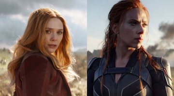 Elizabeth Olsen como Feiticeira Escarlate (Foto: Reprodução) / Scarlett Johansson como Natasha Romanoff em Viúva Negra (Foto: Divulgação/Disney)