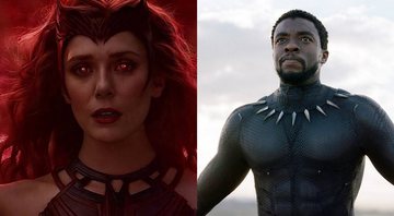 Elizabeth Olsen como Wanda (Foto: Divulgação / Marvel)  Chadwick Boseman como Pantera Negra (Foto: Divulgação / Marvel)