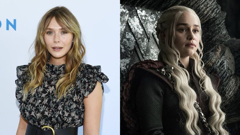 Elizabeth Olsen (Foto: Amanda Edwards / Getty Images) e Emilia Clarke em Game of Thrones (Foto: Divulgação / HBO)