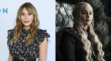 Elizabeth Olsen (Foto: Amanda Edwards / Getty Images) e Emilia Clarke em Game of Thrones (Foto: Divulgação / HBO)