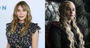 Elizabeth Olsen (Foto: Amanda Edwards / Getty Images) e Emilia Clarke em Game of Thrones (Foto: Divulgação / HBO)