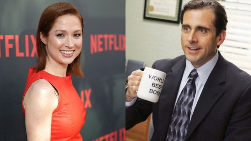 Ellie Kemper (Foto: Getty Images/Neilson Barnard/Equipe) | Steve Carell como Michael Scott em The Office (Foto: Reprodução/ Comedy Central)