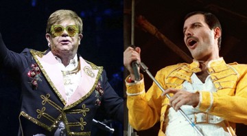 Montagem com Elton John (Foto: Greg Allen / Invision / AP) e Freddie Mercury (AP)