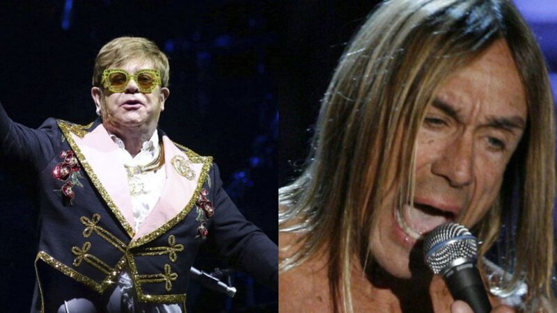 Montagem de Elton John e Iggy Pop (Foto 1 : Greg Allen/Invision/AP | Foto 2: Jason DeCrow/AP)