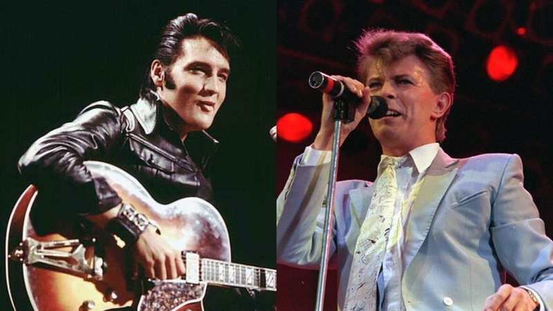 Montagem com Elvis Presley (Foto: NBC) e David Bowie (Foto: AP)