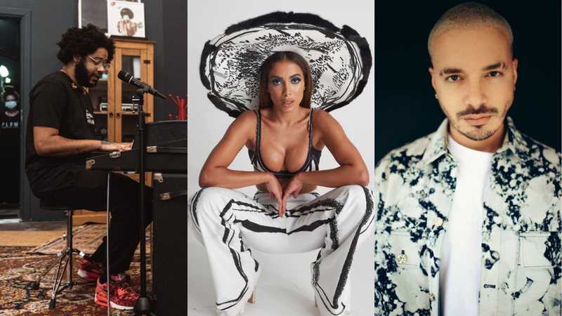 Emicida, Anitta e J Balvin se apresentam no evento (Fotos: Academia Latina da Gravação/Divulgação)