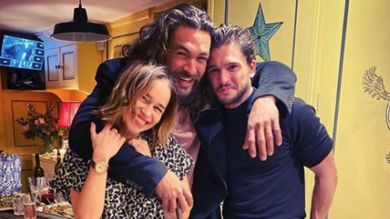 Emilia Clarke, Jason Momoa e Kit Harington (Foto: Reprodução/Instagram)