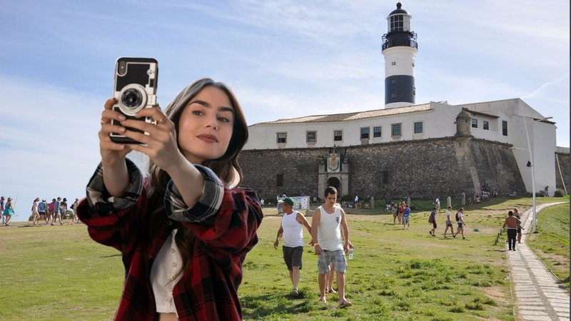 Montagem da personagem Emily em Salvador (Foto: Reprodução/Twitter)