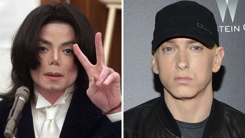 Michael Jackson (Foto: Jim Ruyman-Pool / Getty Images) e Eminem (Foto: Evan Agostini / AP)