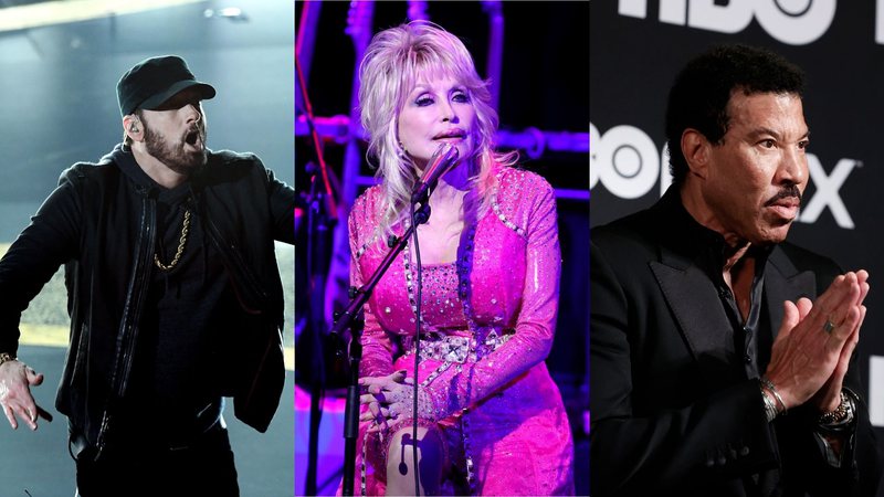 Eminem, Dolly Parton, Lionel Richie (Fotos: Getty Images)