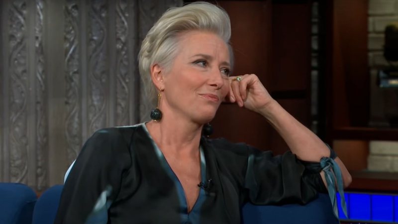 Emma Thompson em entrevista ao programa Late Late Show (Foto: Reprodução/Youtube)