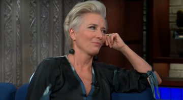 Emma Thompson em entrevista ao programa Late Late Show (Foto: Reprodução/Youtube)