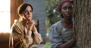 Emma Stone em Adoráveis Mulheres (Foto: Divulgação) e Cynthia Erivo como Harriet Tubman (Foto: Divulgação)