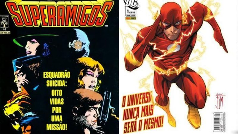 Esquadrão Suicida e Flash (Foto 1: Divulgação/Editora Abril | Foto 2: Divulgação/Panini)