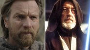 Ewan McGregor como Obi-Wan Kenobi (Foto: Reprodução/Disney+) e Alec Guiness como Obi-Wan em Star Wars: Uma Nova Esperança (Foto: Reprodução/Lucasfilm)