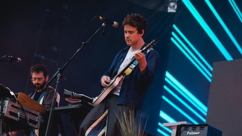 Ben Goldwasser e Andrew VanWyngarden do MGMT (Foto: Fabricio Vianna)