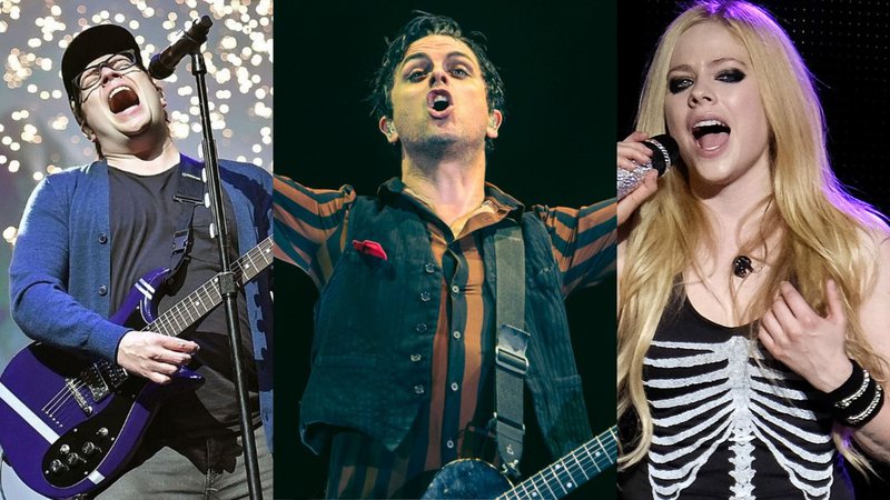 Patrick Stump (Foto: Mike Coppola/Getty Images)/ Billie Joe Armstrong, vocalista do Green Day (Foto: Stephan Solon/Divulgação)/ Avril Lavigne (Foto: Robert E Klein/AP Images)