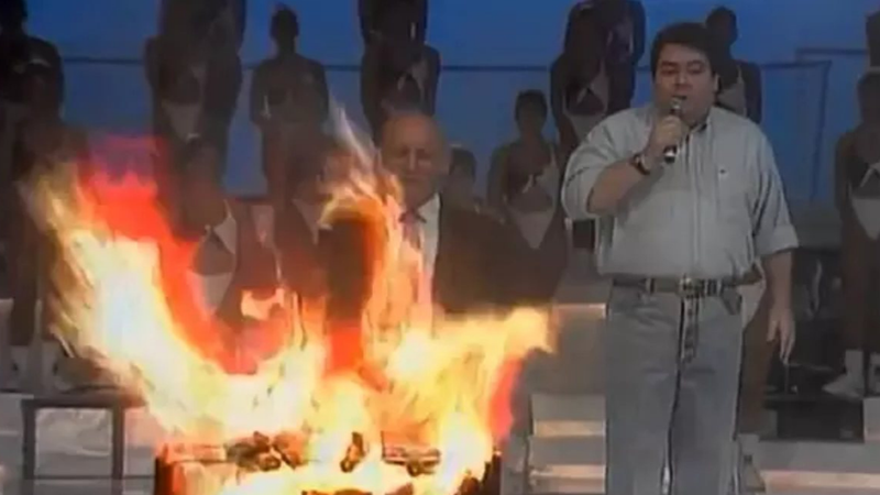 Churrasqueira explode no Domingão do Faustão (reprodução/vídeo)