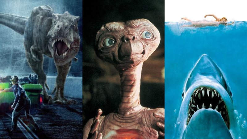 Montagem de Jurassic Park, E.T. e Tubarão (Foto: Reprodução)