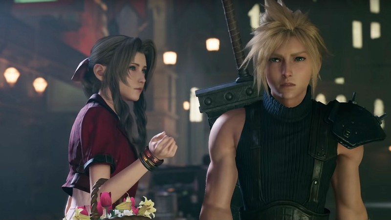 Aerith e Cloud, em cena do remake do clássico Final Fantasy VII (Foto:Reprodução/Square Enix)