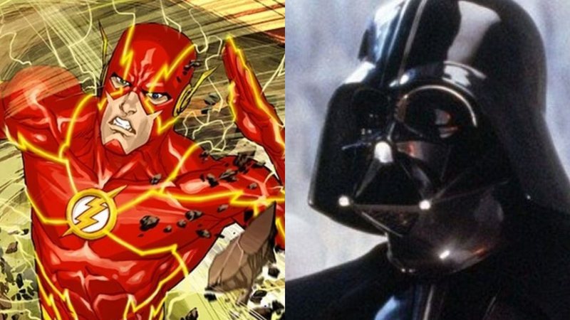 Flash e Darth Vader (Foto 1: Reprodução/DC Comics | Foto 2: Reprodução Lucasfilm)