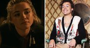 Florence Pugh em Viúva Negra (Foto: Reprodução /Twitter) | Harry Styles (Foto: Rich Fury/Getty Images for Spotify)