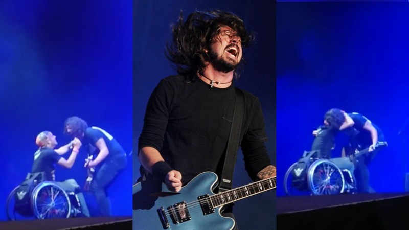 Dave Grohl convida fã para palco de Foo Fighters (Foto 1 e 3: Reprodução / YouTube e Foto 2: Evan Agostini/AP)